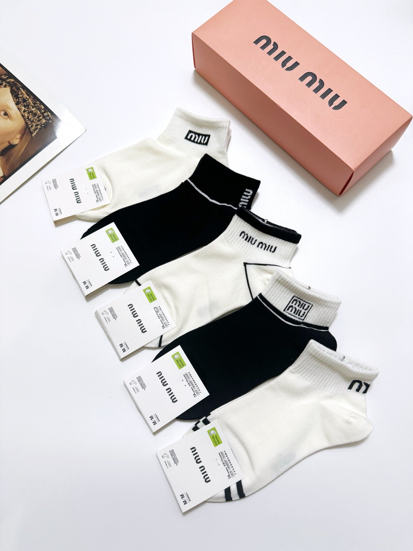 25 Summer new classic letter logo pure cotton socks