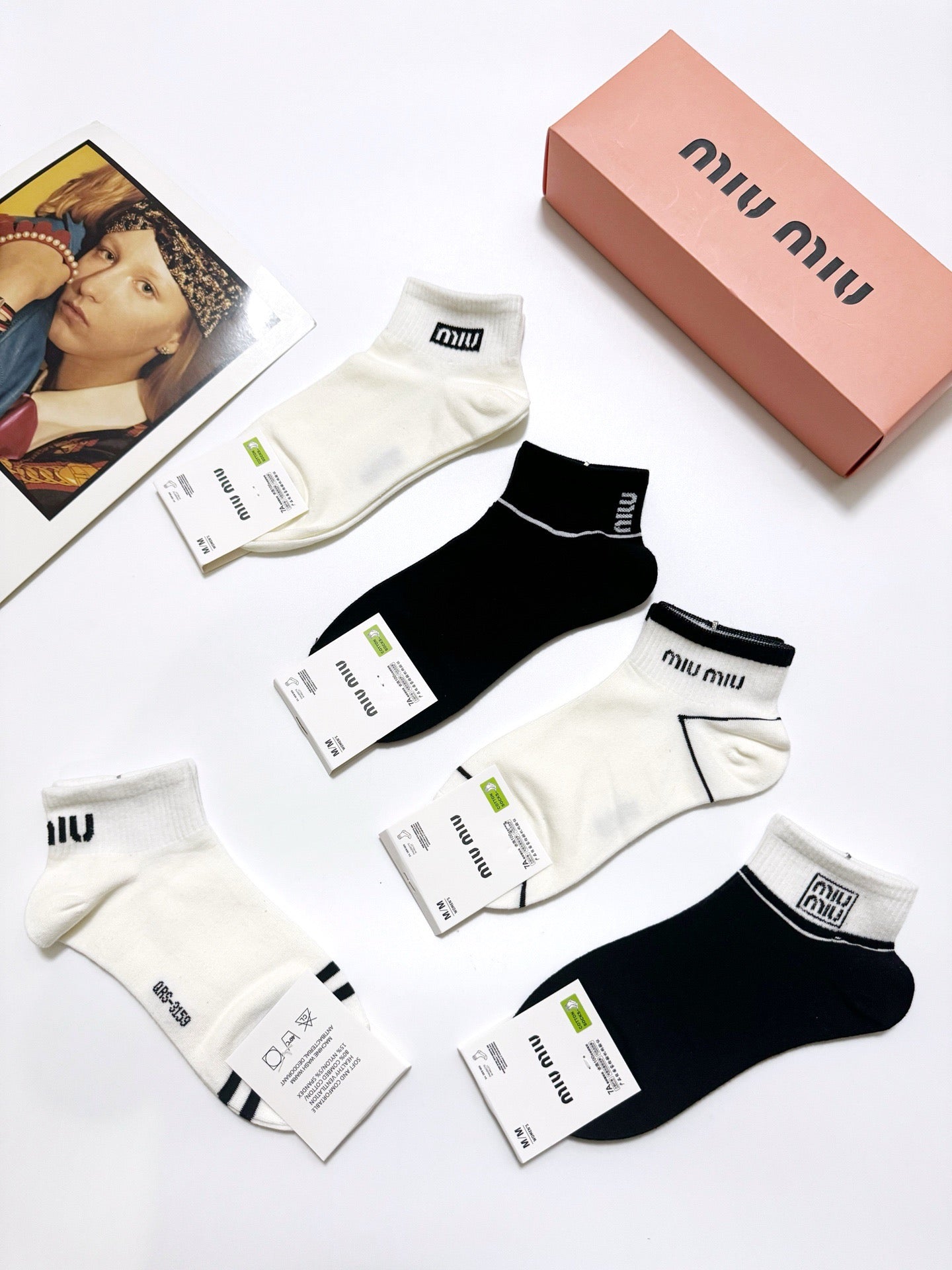 25 Summer new classic letter logo pure cotton socks