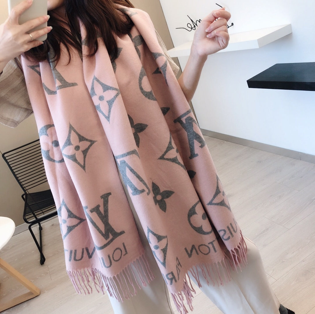25 Summer new double-sided jacquard long beard scarf