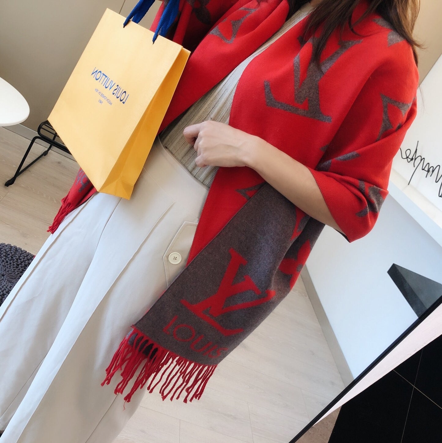 25 Summer new double-sided jacquard long beard scarf