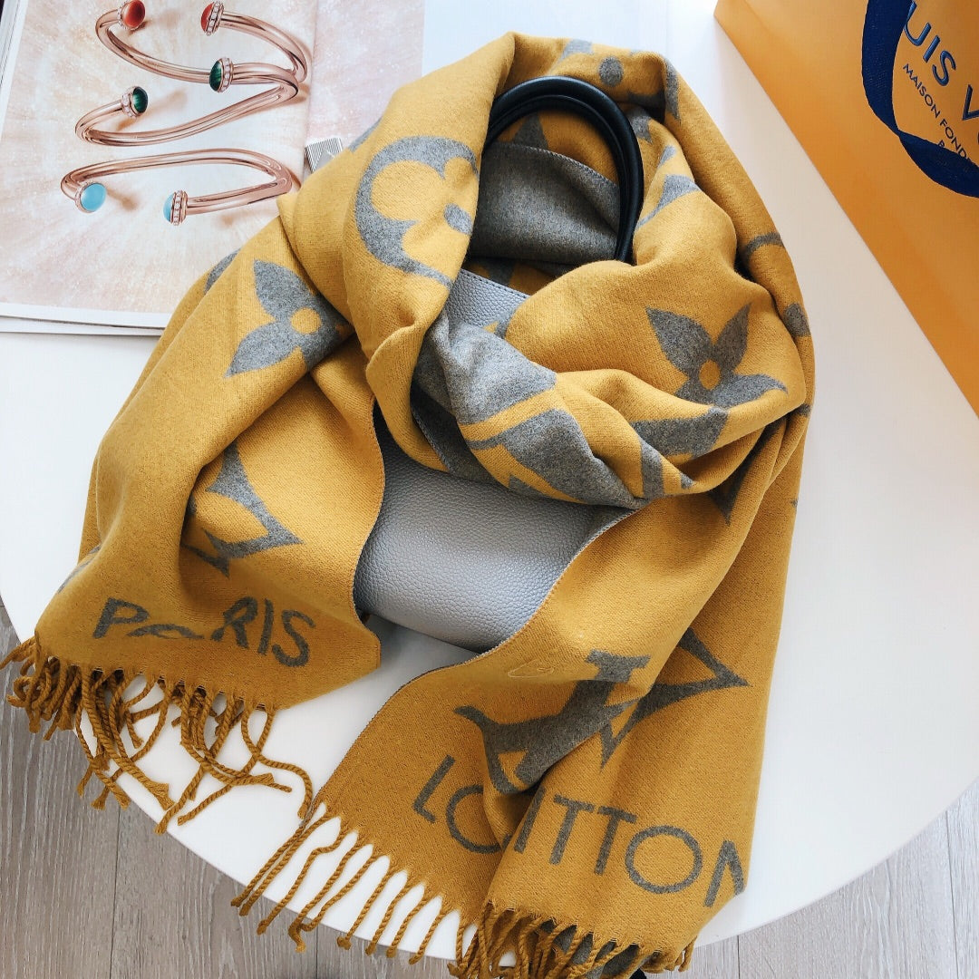 25 Summer new double-sided jacquard long beard scarf