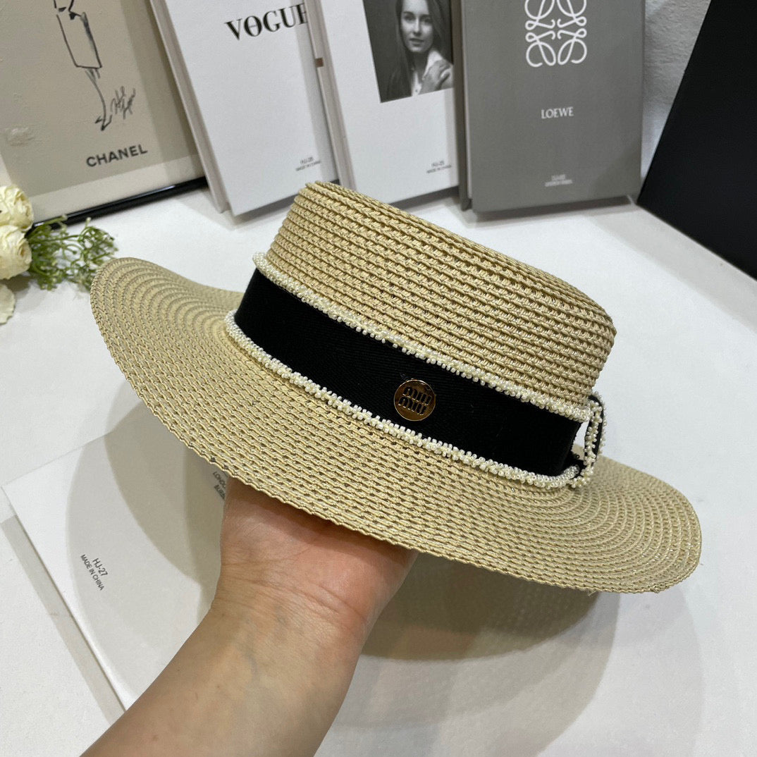2025 New Ribbon Holiday Woven Sun Hat