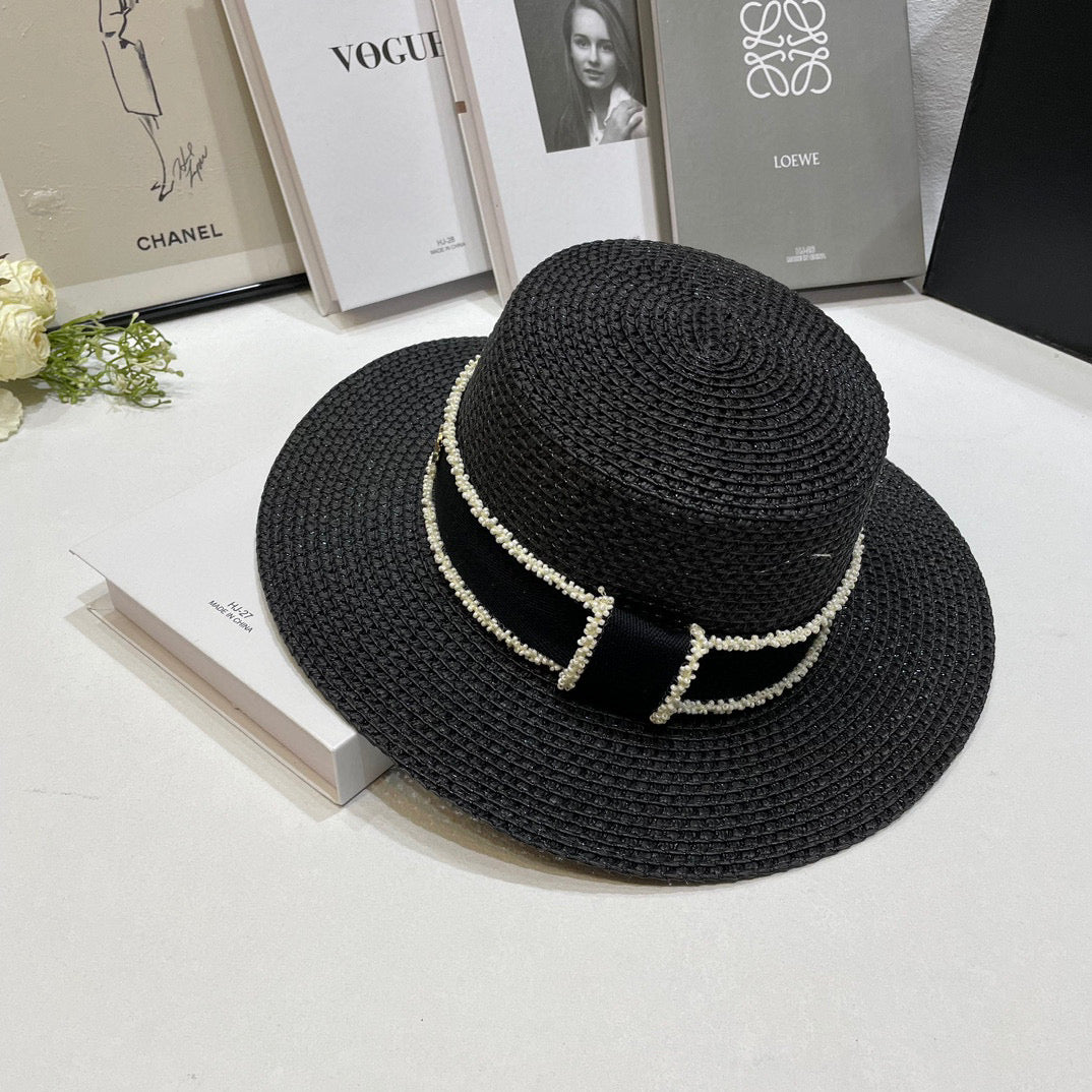 2025 New Ribbon Holiday Woven Sun Hat