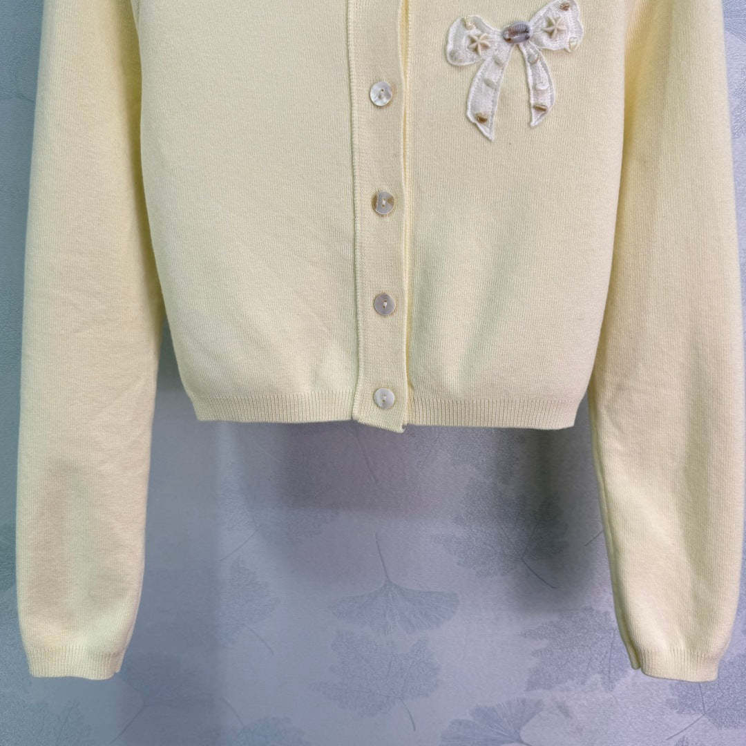 25 Early Autumn New Bow Knitted Cardigan