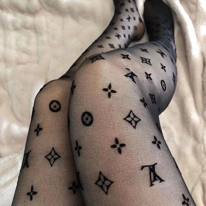 L Classic flocked letter stockings
