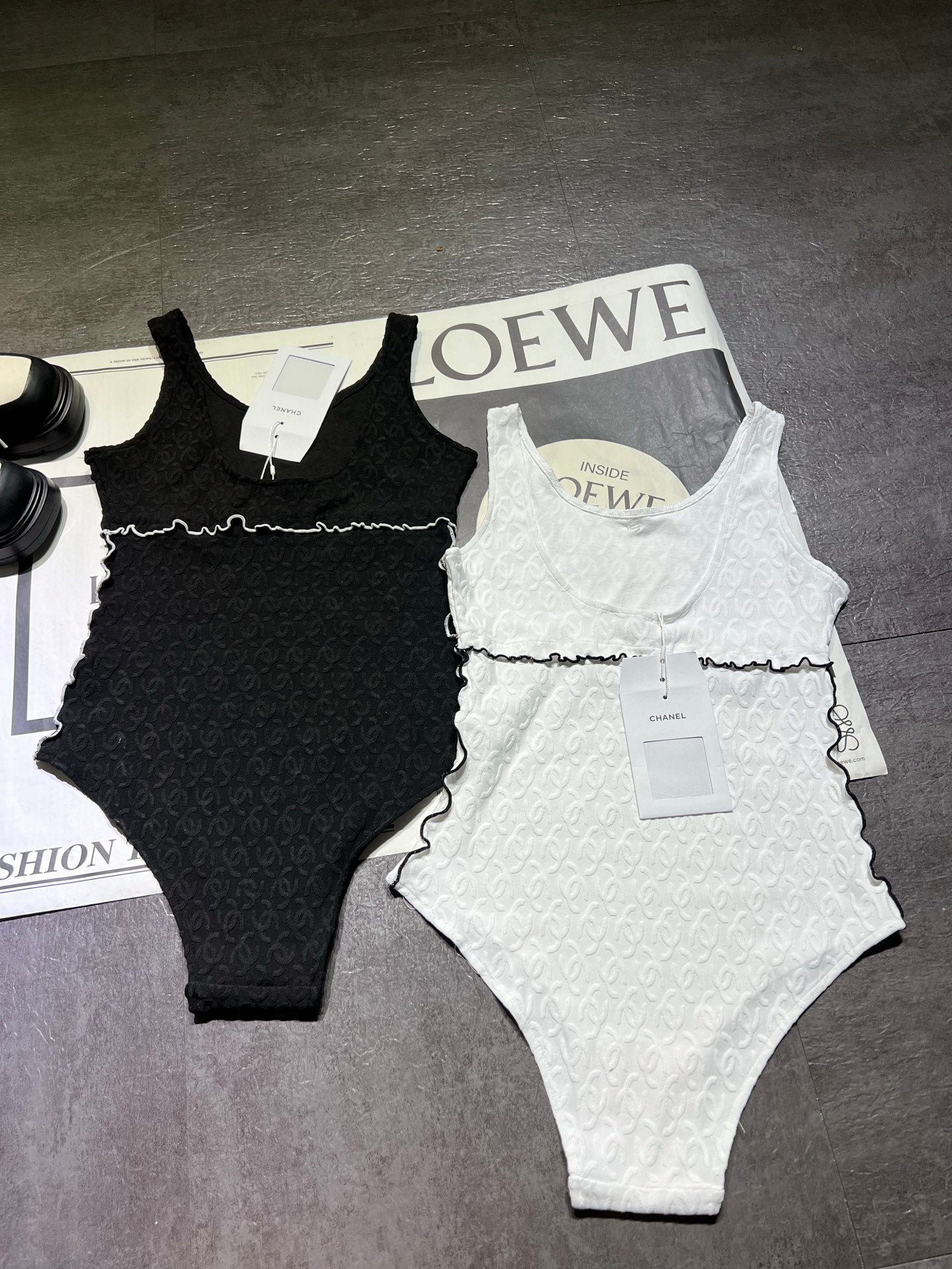 C 25 Black Full Logo Bottom One-piece Swimsuit Shipping