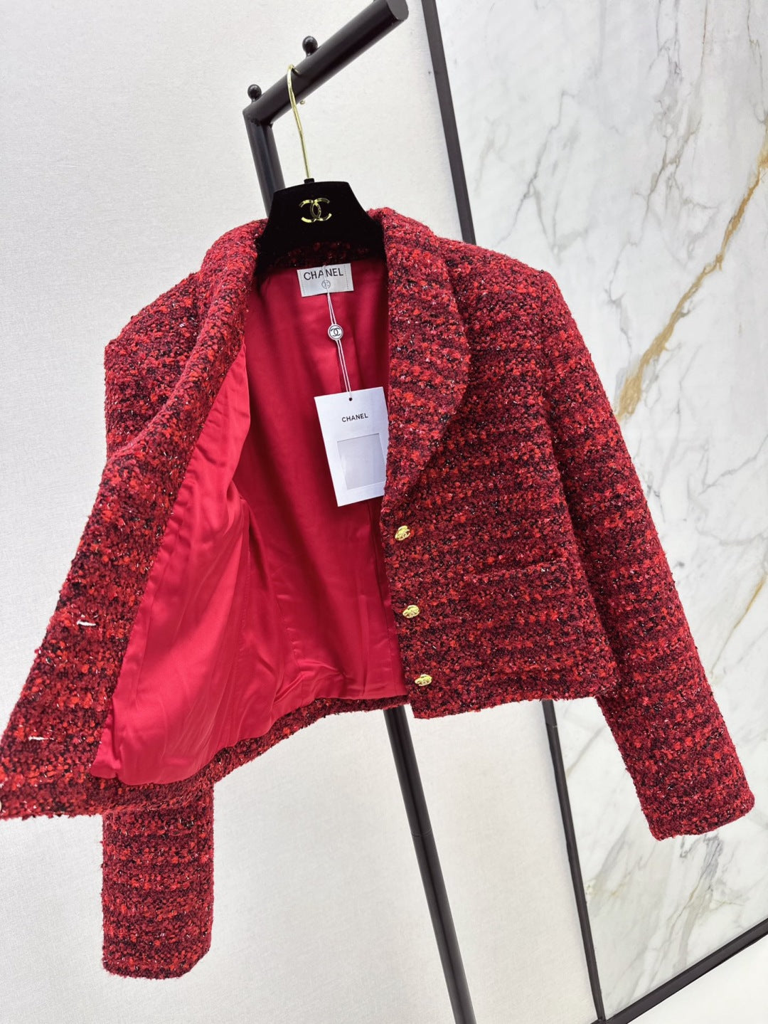 C 25 Christmas Red Knitted Jacket