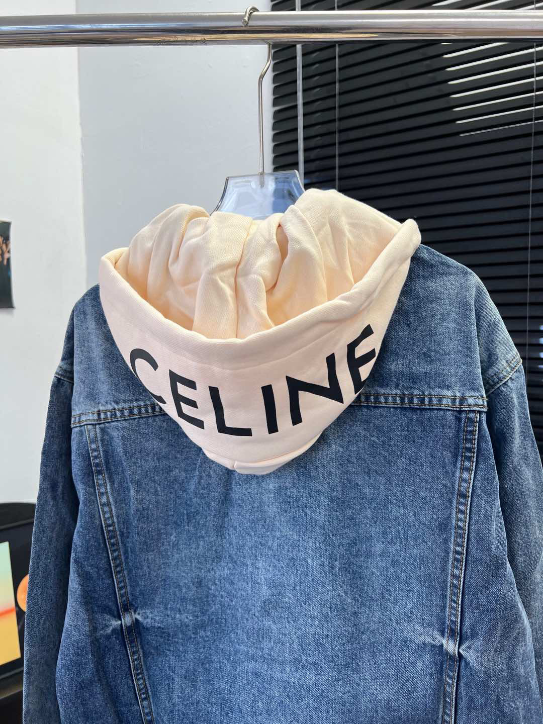 Ce 25 Hooded lettering denim jacket