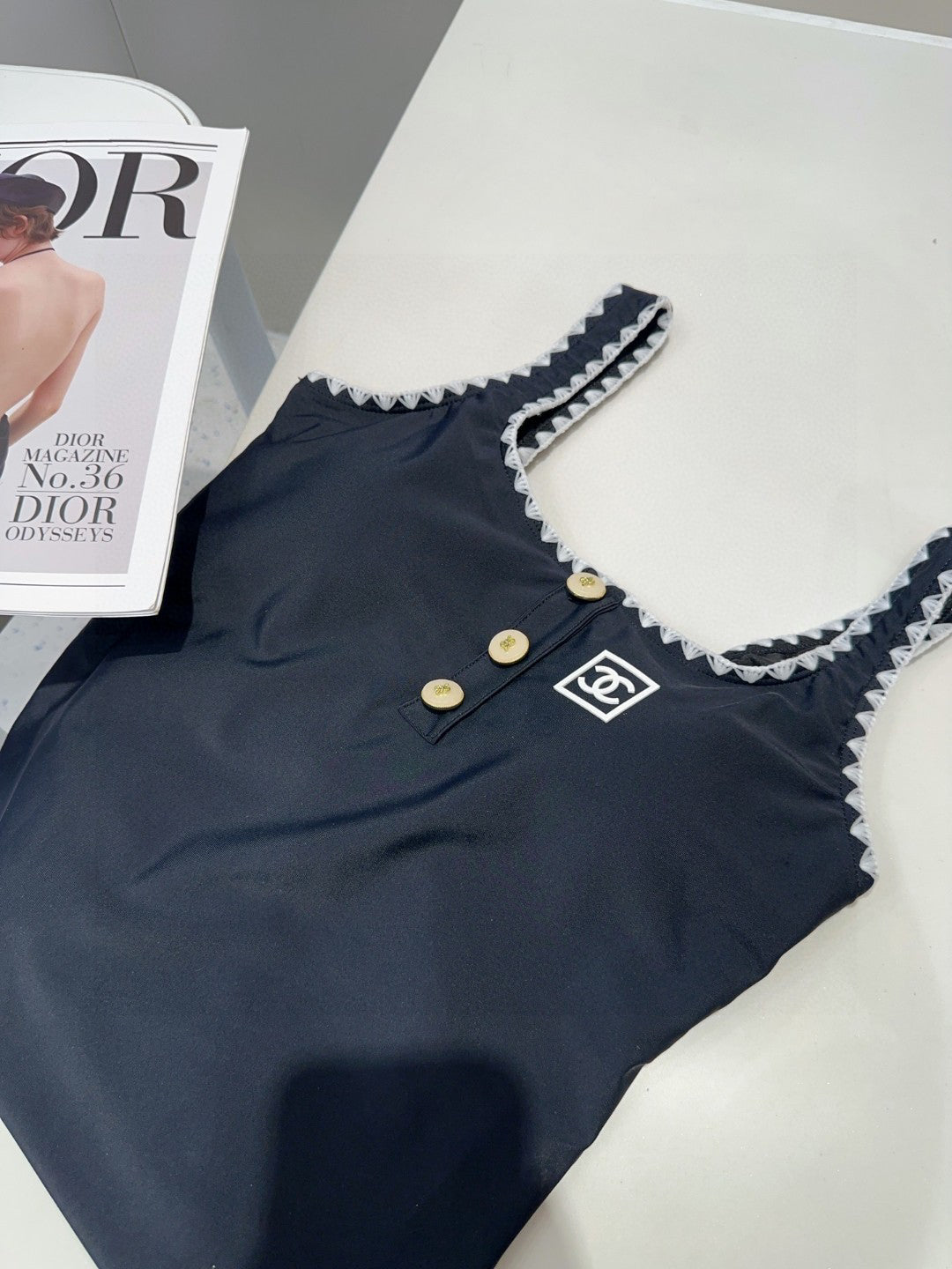 C 25 Black Full Logo Bottom One-piece Swimsuit Shipping