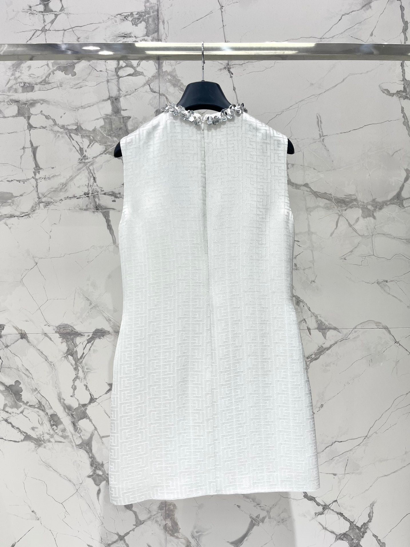Ba 25 Studded Diamonds Hollow Out Sequins Waist Closing Sleeveless Dress