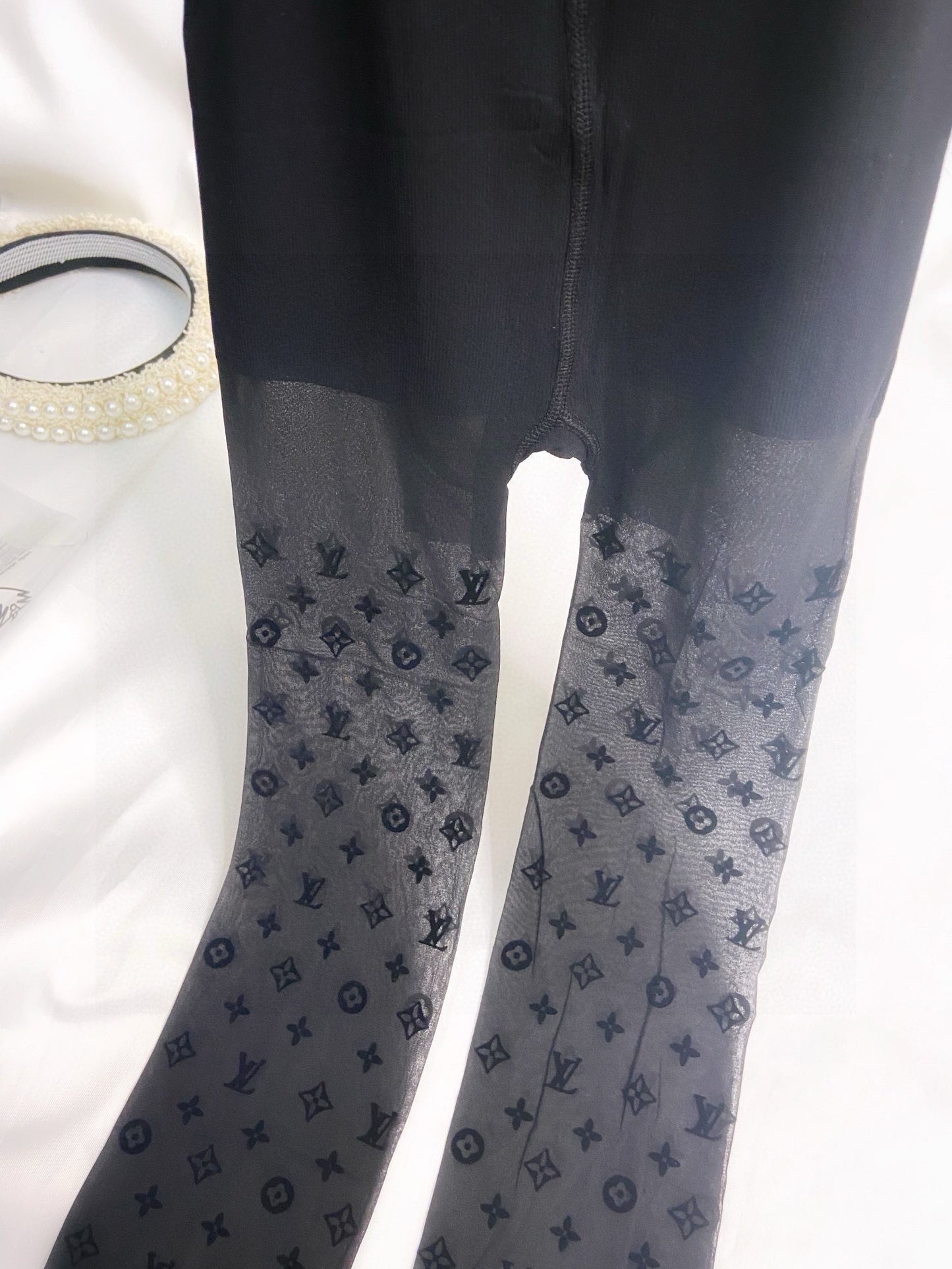 L Classic flocked letter stockings