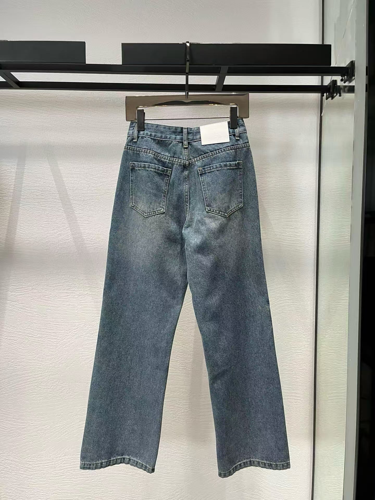 NEW Early autumn pocket towel embroidered denim trousers