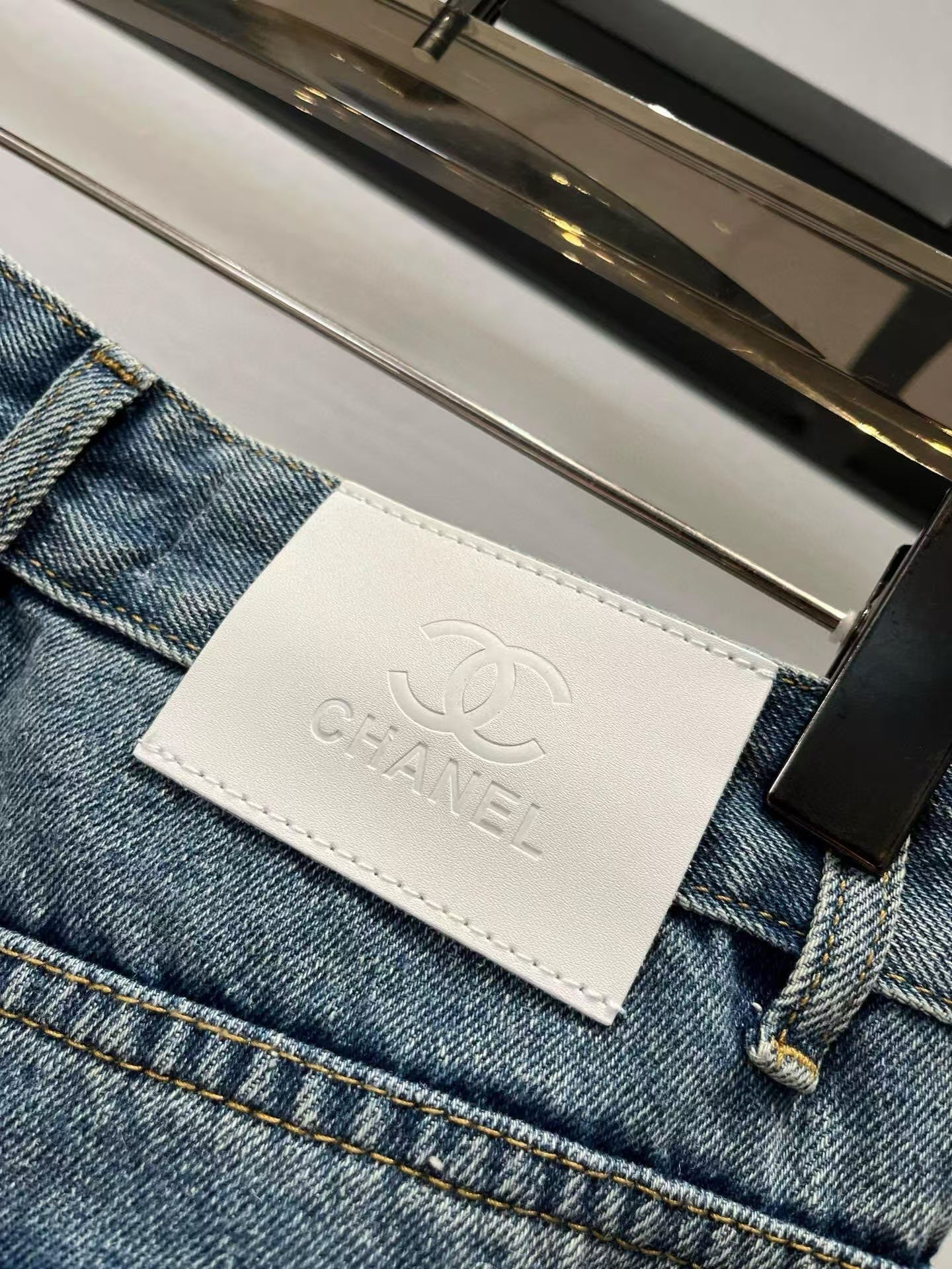 NEW Early autumn pocket towel embroidered denim trousers
