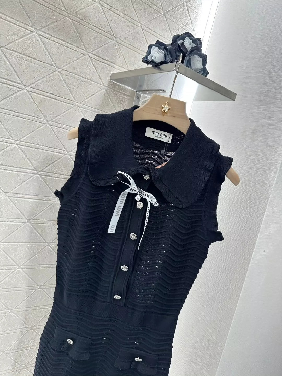 M Spring/Summer 25 Striped knit lace-up tank dress