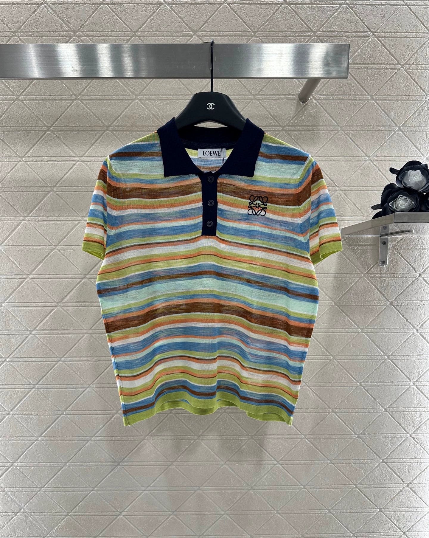 LO 25 Colorful striped knitted short sleeves