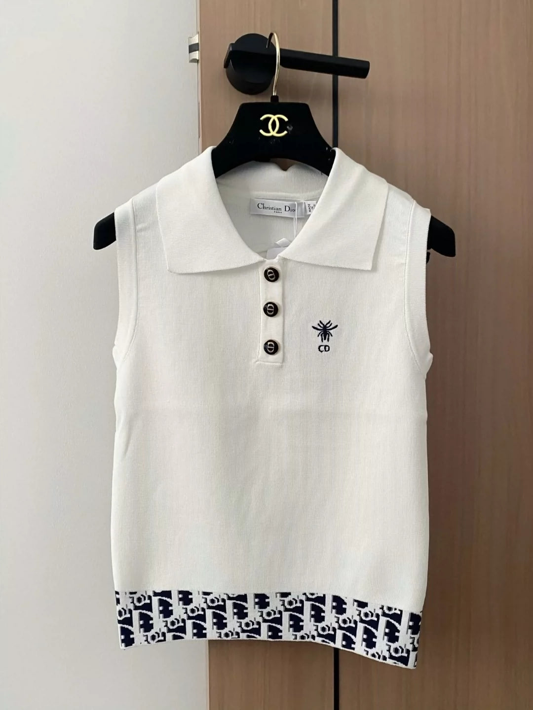 D 25 new lapel short-sleeved undershirt(white navy)