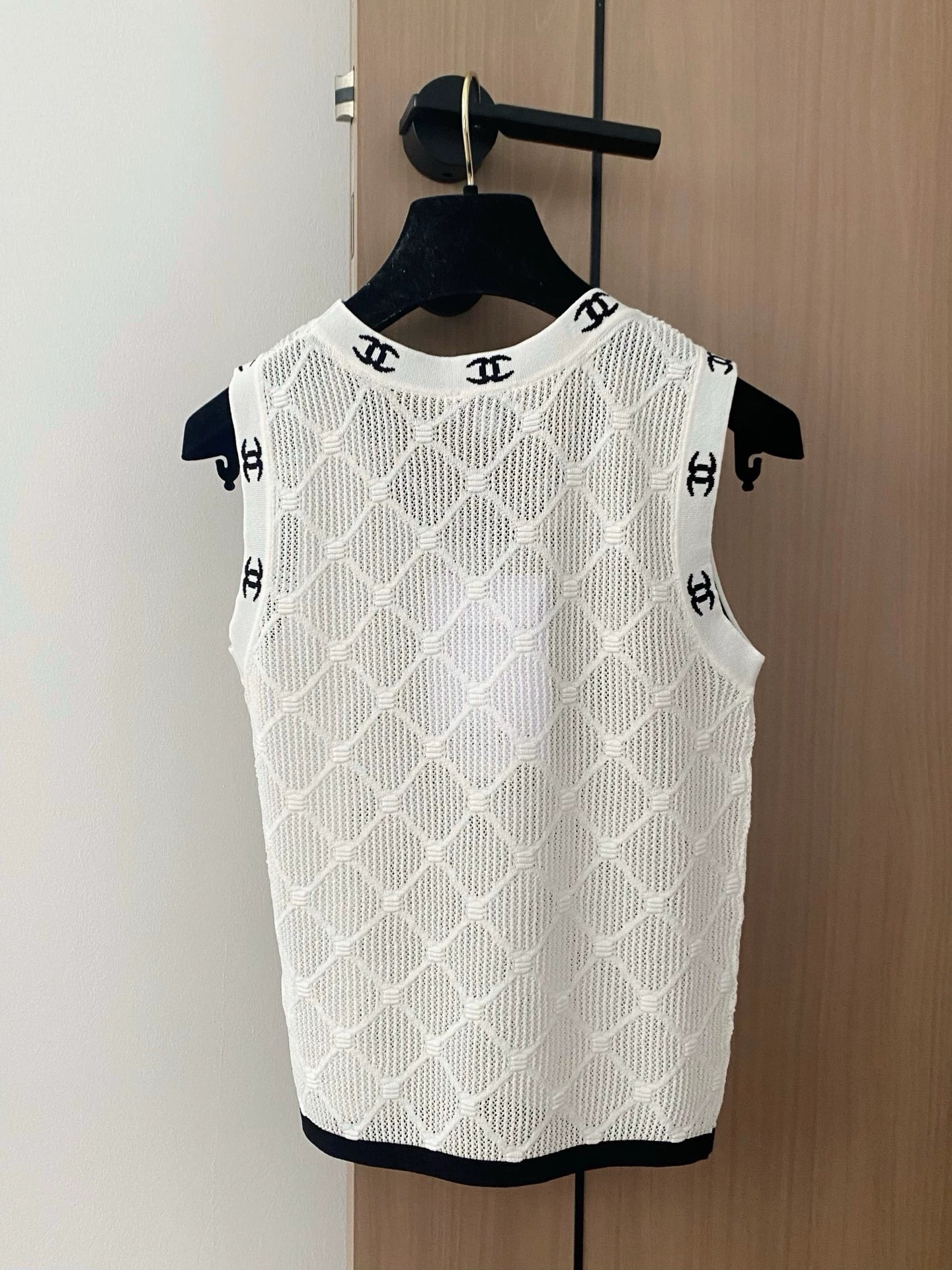 C Frühjahr/Sommer 25 Gitter Weiß/Blau Weste