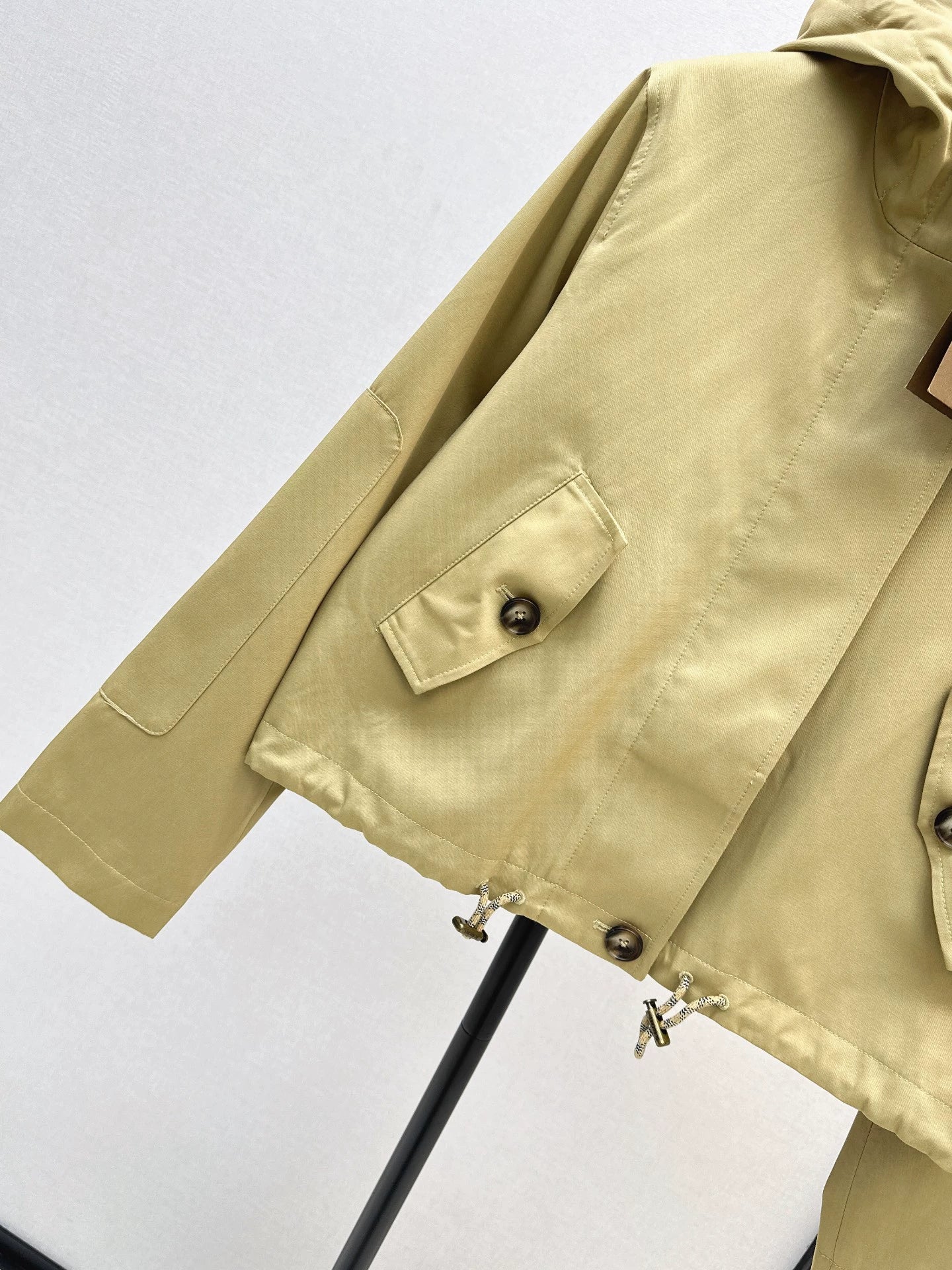 Bru 25 Classic Hooded Cropped Trench Coat