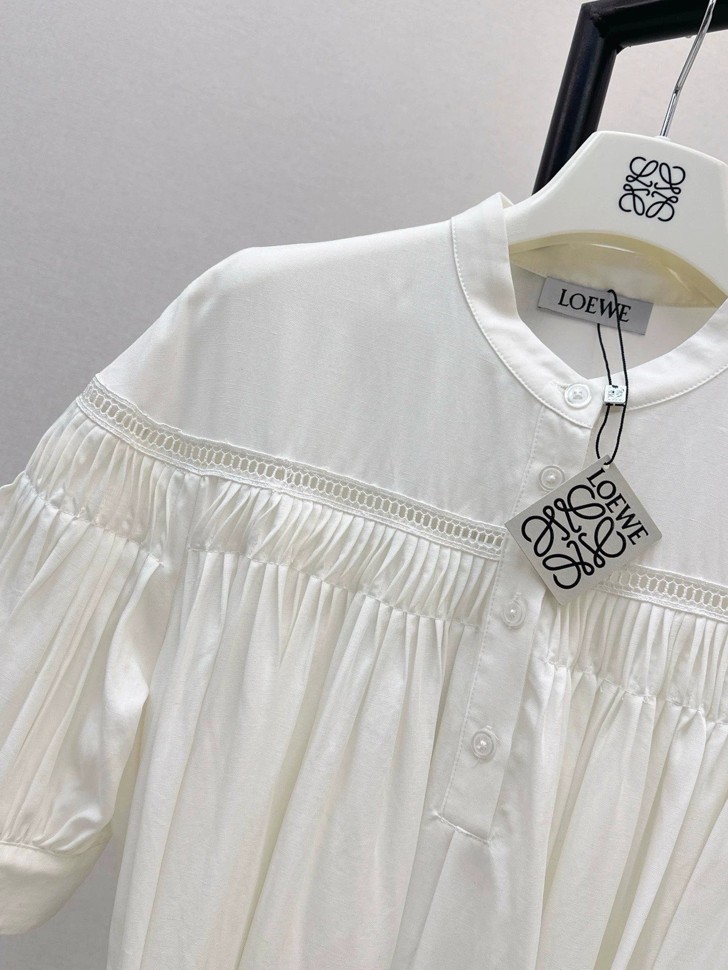 Lo 25 Spring/Summer Openwork Embroidery Patchwork Cotton Linen Dress