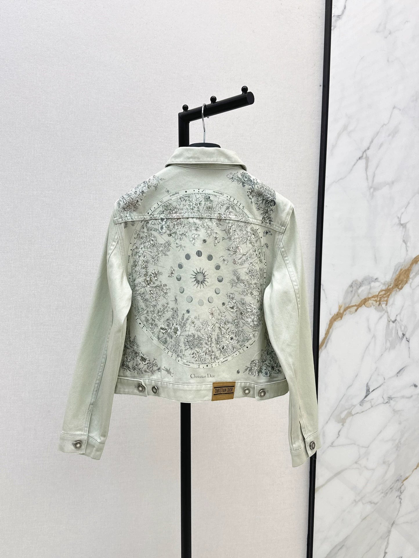 D 25Ss Early Fall New Back Print Denim Jacket(white green pink)