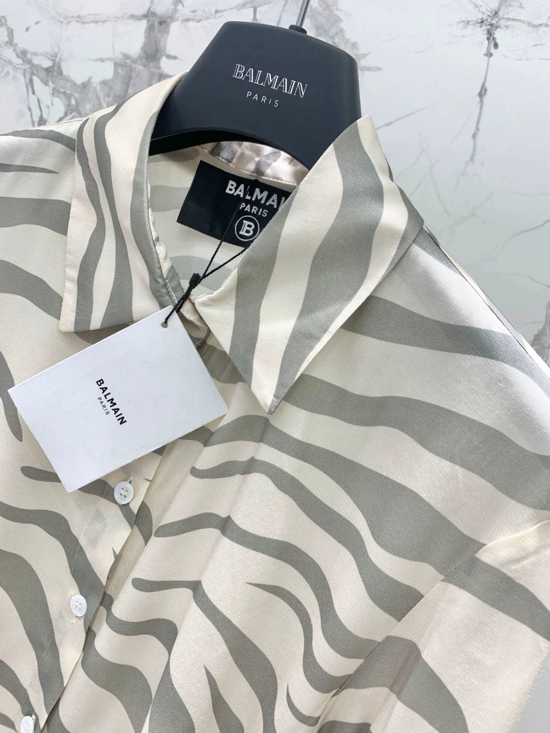 BA 25 new style leopard print tie long sleeve silk shirt