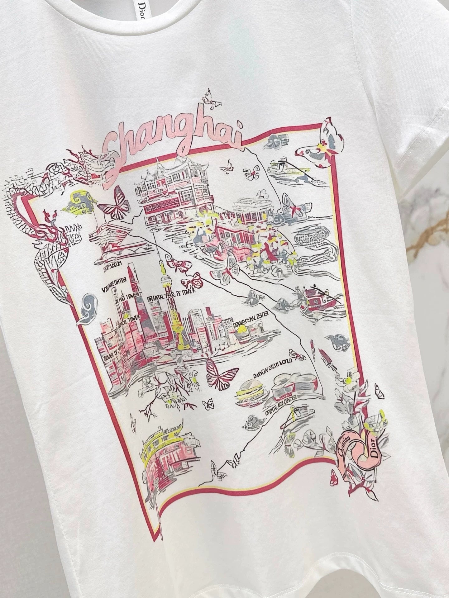 D 25 New Loose Shanghai City Painting Short Sleeve