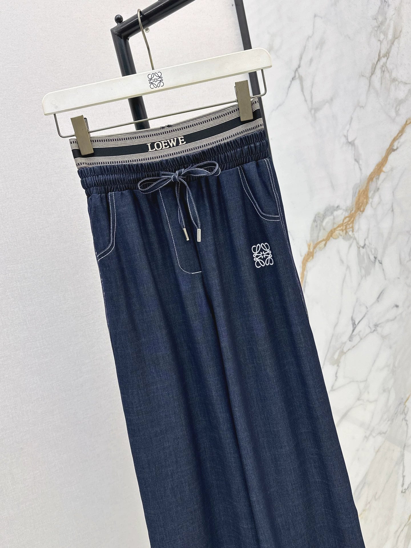 LO 25fw New Straight-leg Pants with Web Decoration
