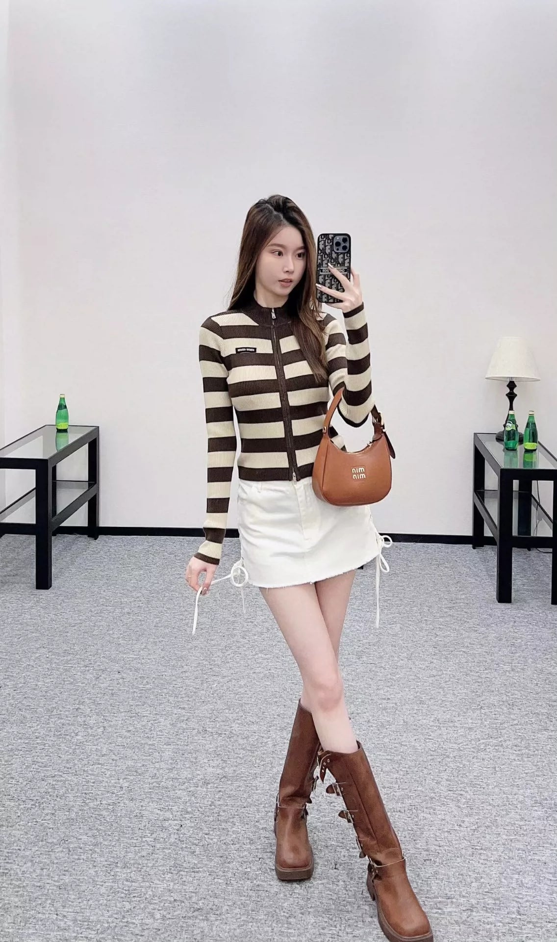 M 25 Striped knitted long-sleeved cardigan