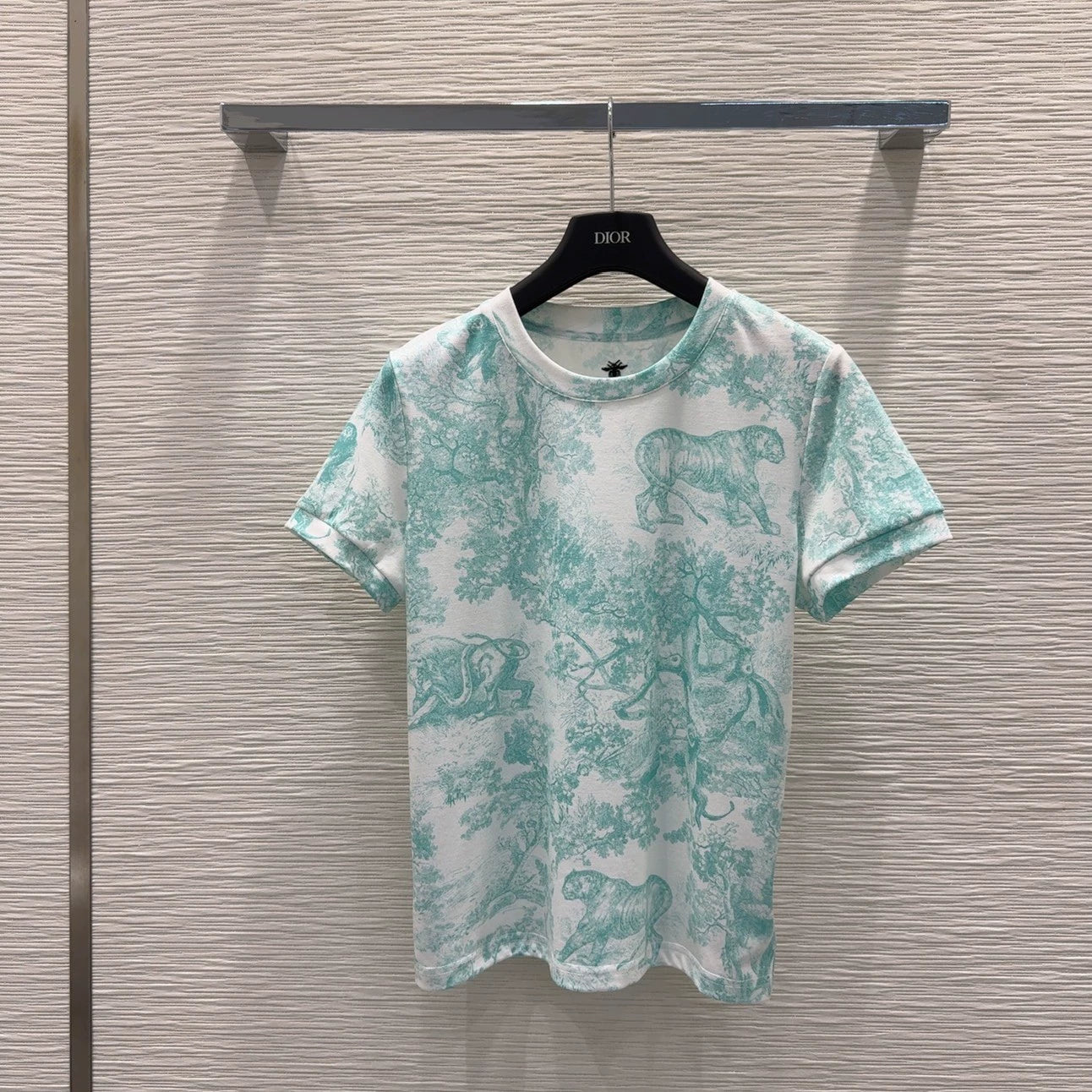 D 25 New Classic Jungle Print Short Sleeve T-Shirt(PINK GREEN)