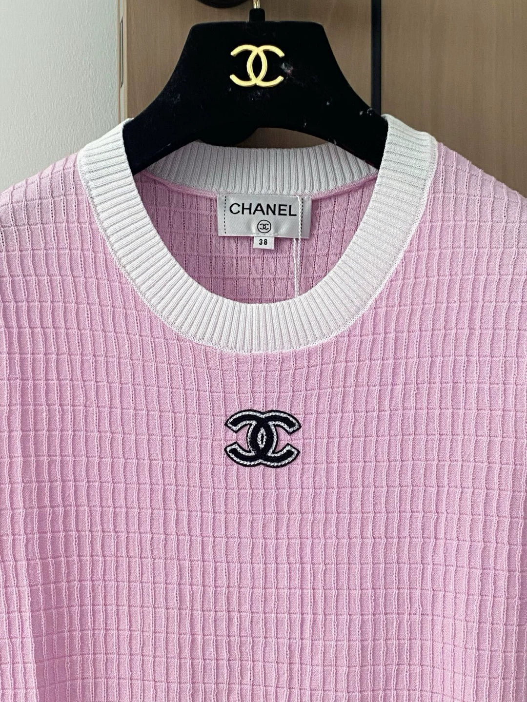 c 25 new color clashing round neck short sleeve knitting