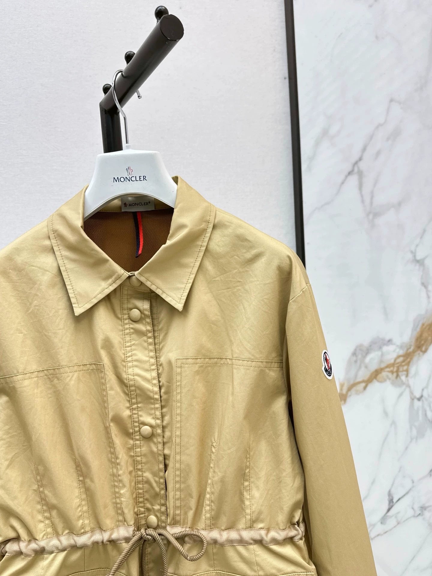 Mon 25 Collar drawstring trench coat jacket