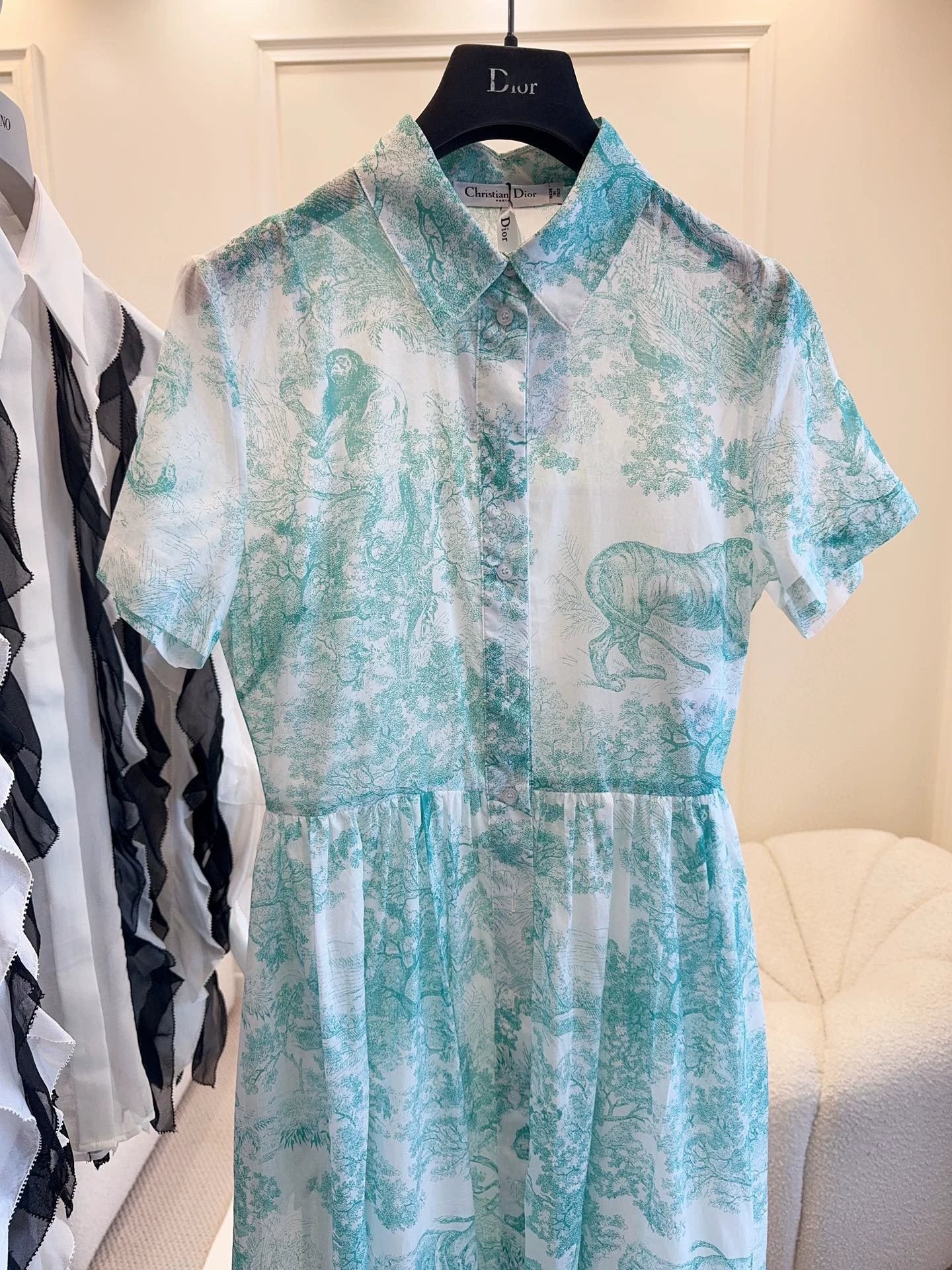 D 25 New Jungle Animal Print Short Sleeve Long Dresses