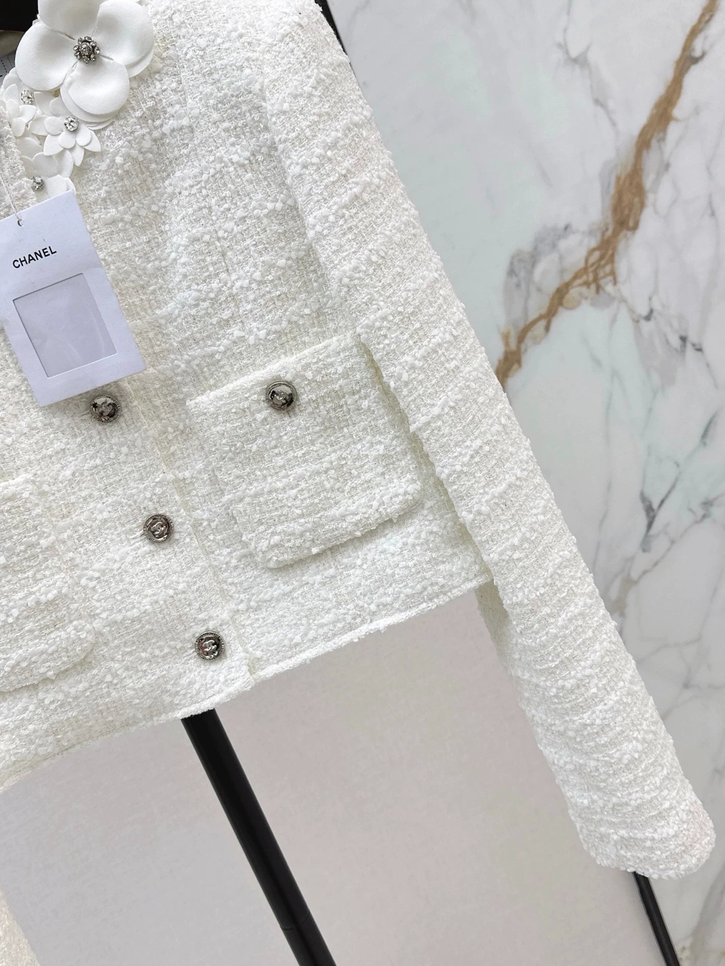 C 25 3D flower decoration short jacket