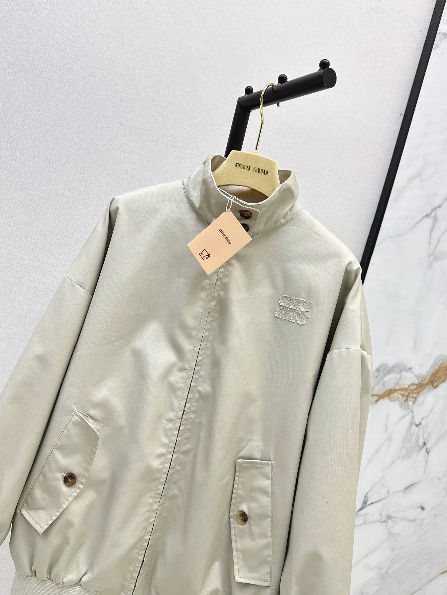 M 25Ss Fall/Winter New Khaki Contrast Red Checkered Jacket Oversized Coat
