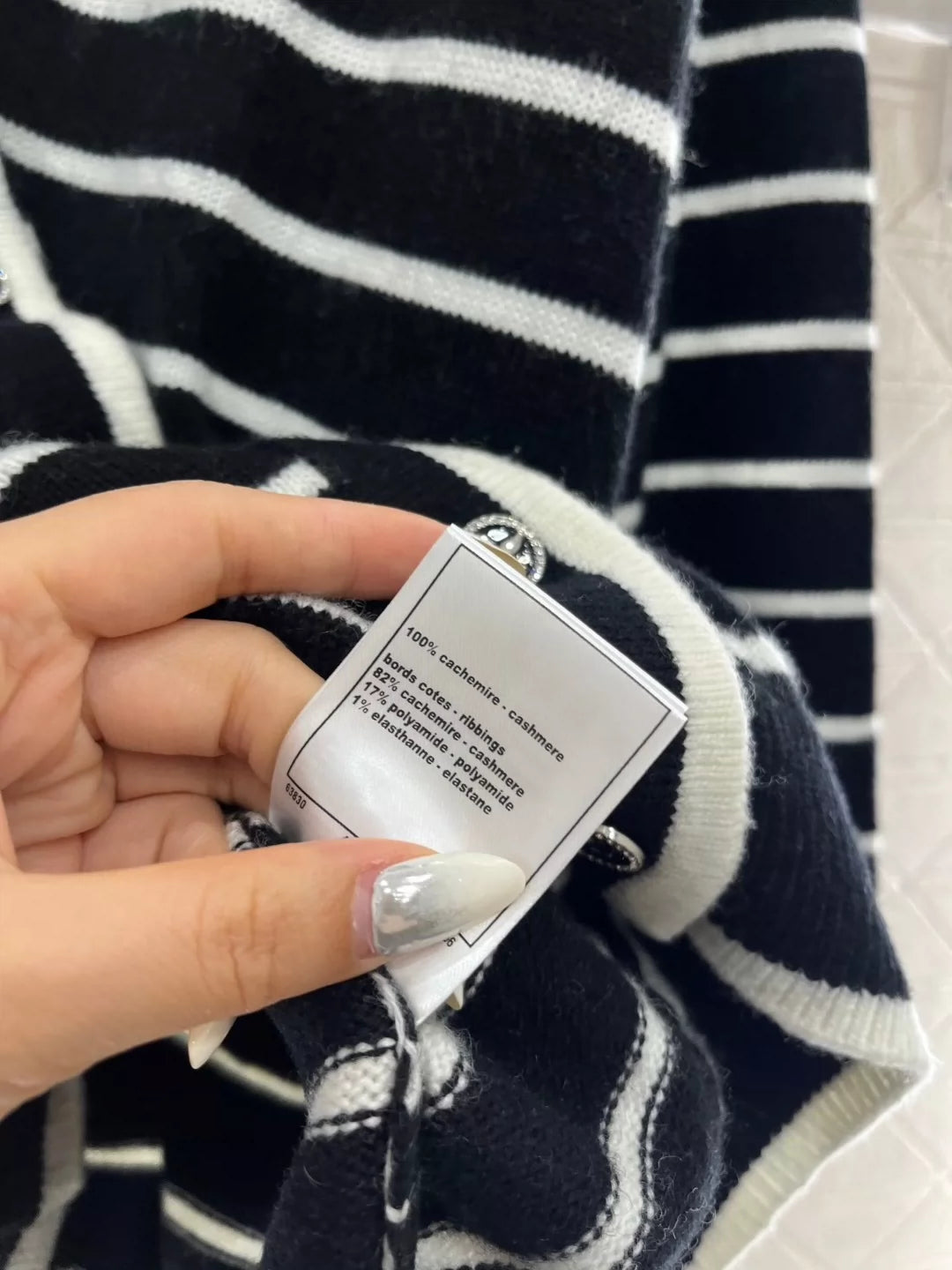 C 25 spring and summer new swallow logo buttons striped knit cardigan