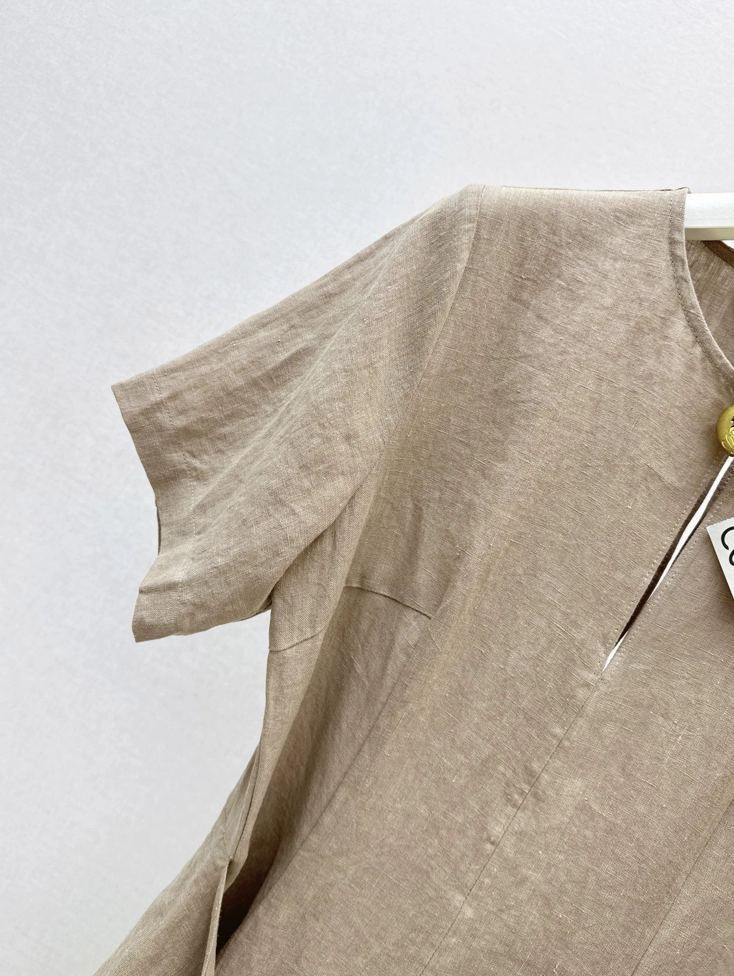 Lo 25Ss Spring/Summer French-inspired short-sleeved linen dress