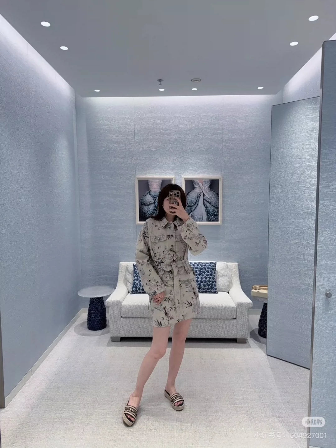 d 25 new fresh and light ink print denim short jacket