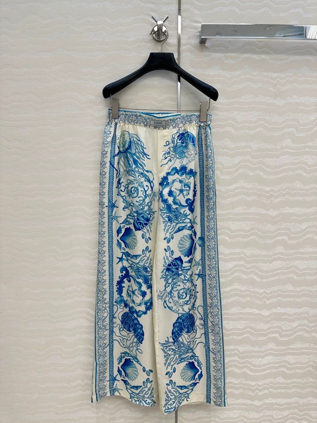 Ve 25 New Positioning Printed Silk Wide Leg Straight Leg Pants