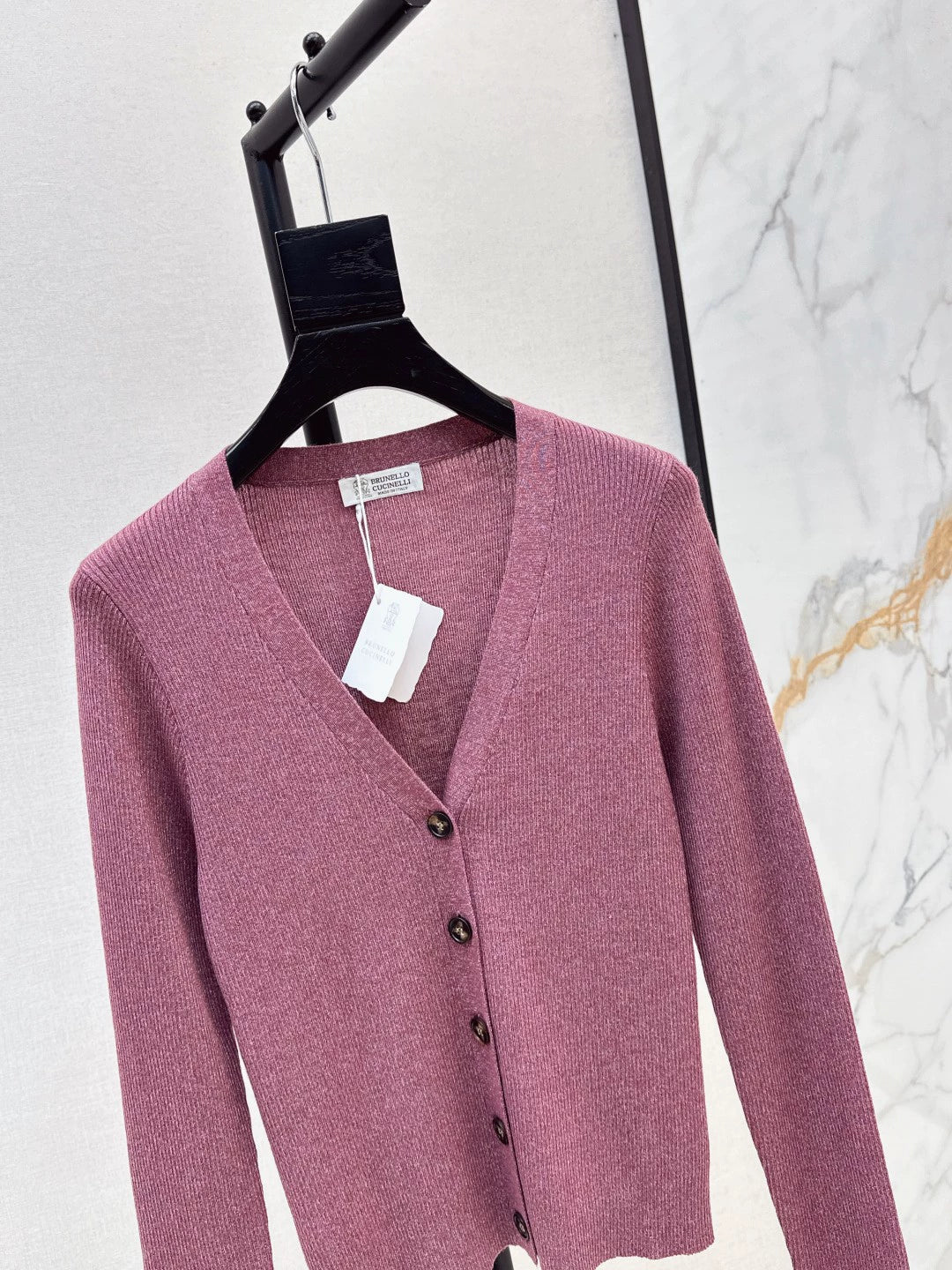 BRU 25Ss Autumn/Winter New Elegant Half-Turtleneck V-Neck Cardigan