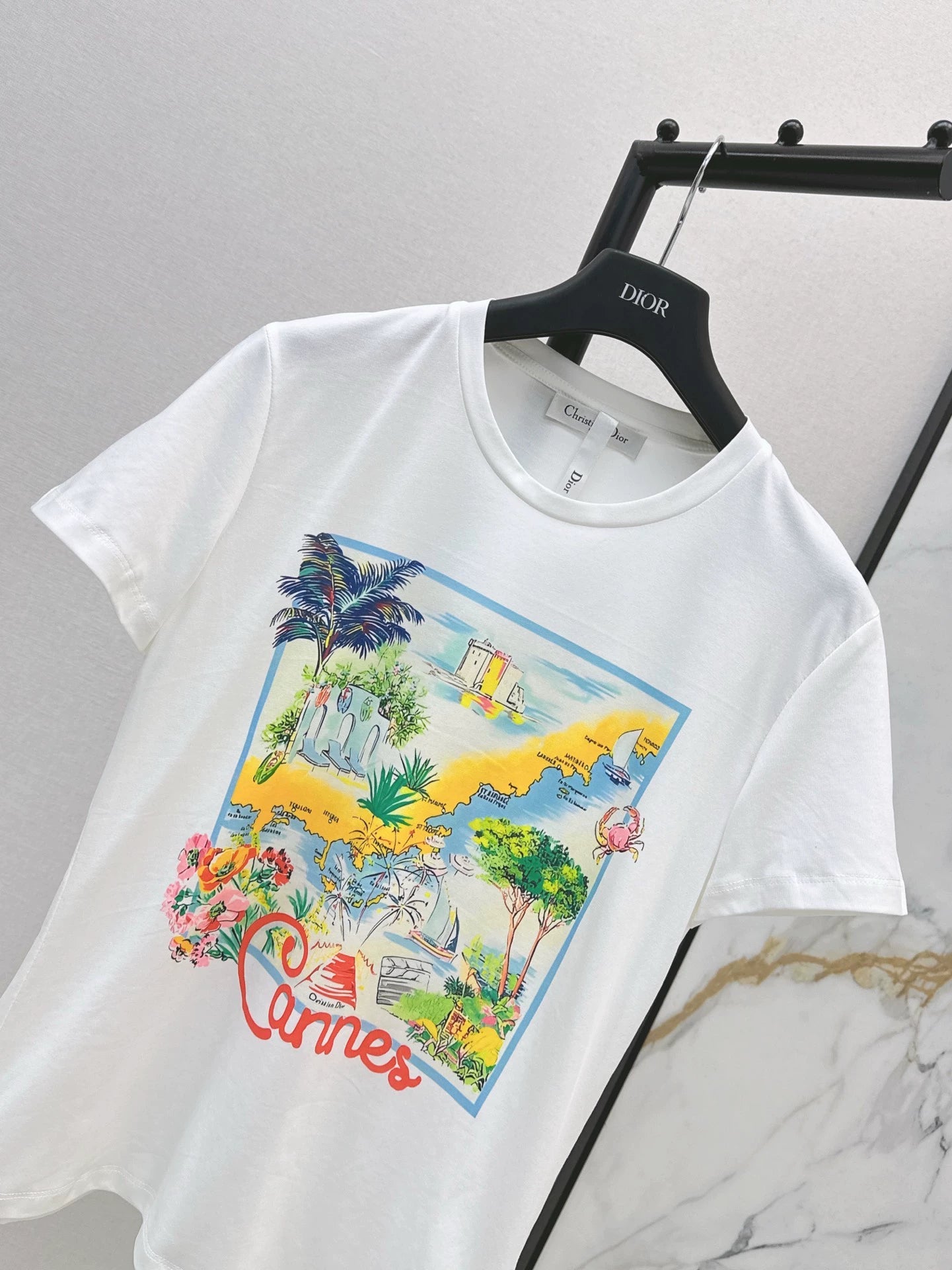 D 25 New Loose Cannes City Painting Short Sleeve