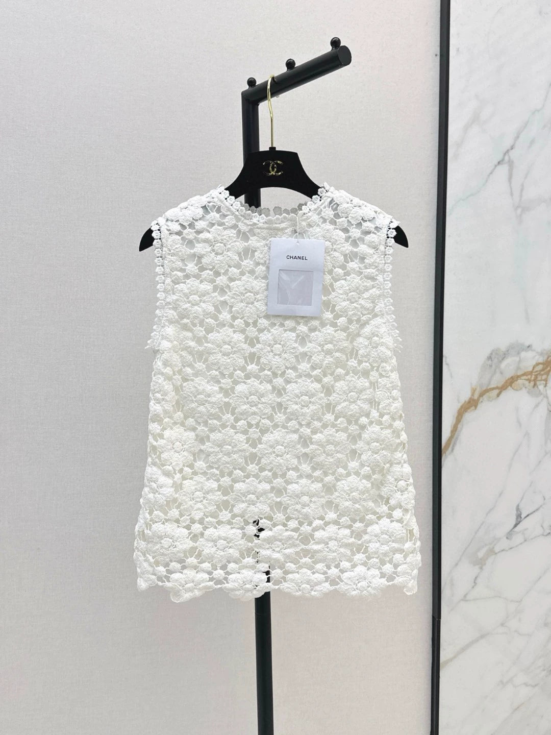 C 25 New Vintage Heavy Crochet Vest Top