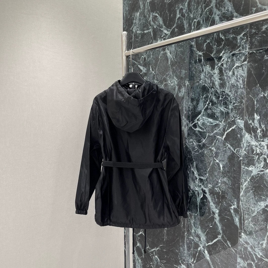 P 25 Spring/Summer New Trench Coat Hooded Belt Trench Coat + Half Skirt Set