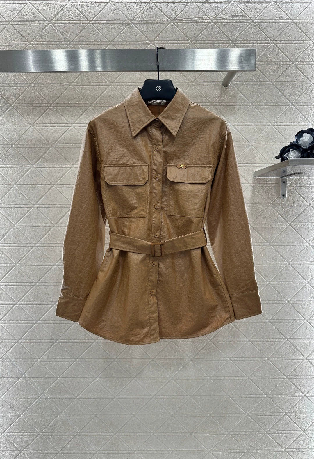 Ce 25 Waterproof leather trench coat