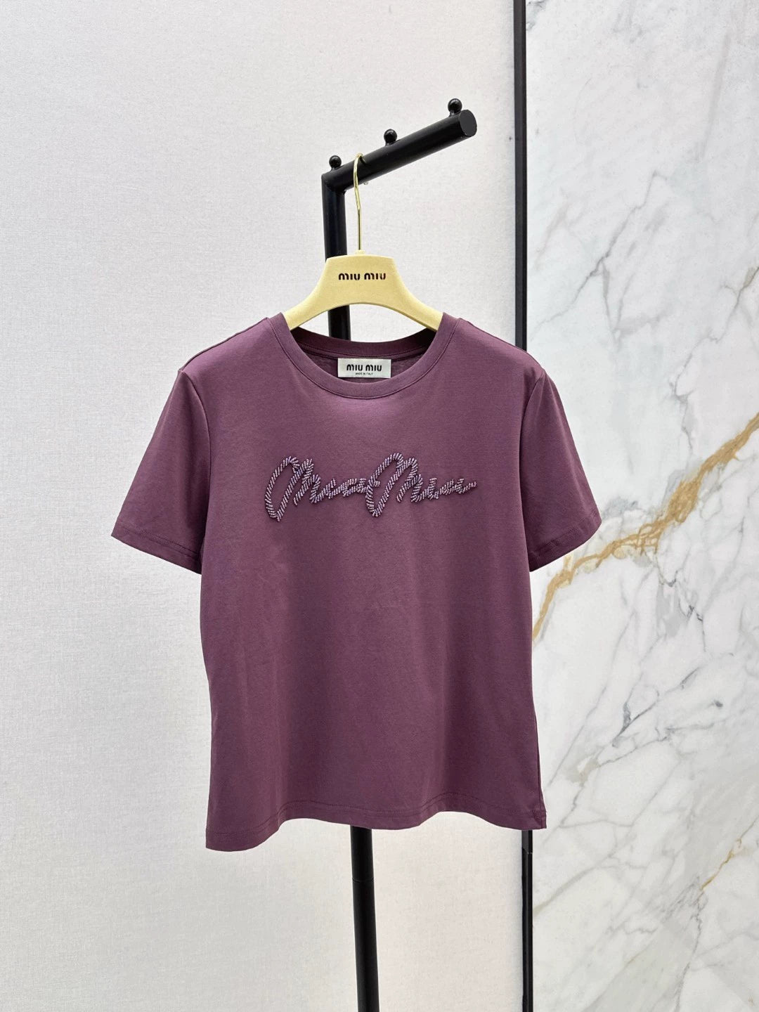 m 25 New Beaded Short Sleeve T-Shirt