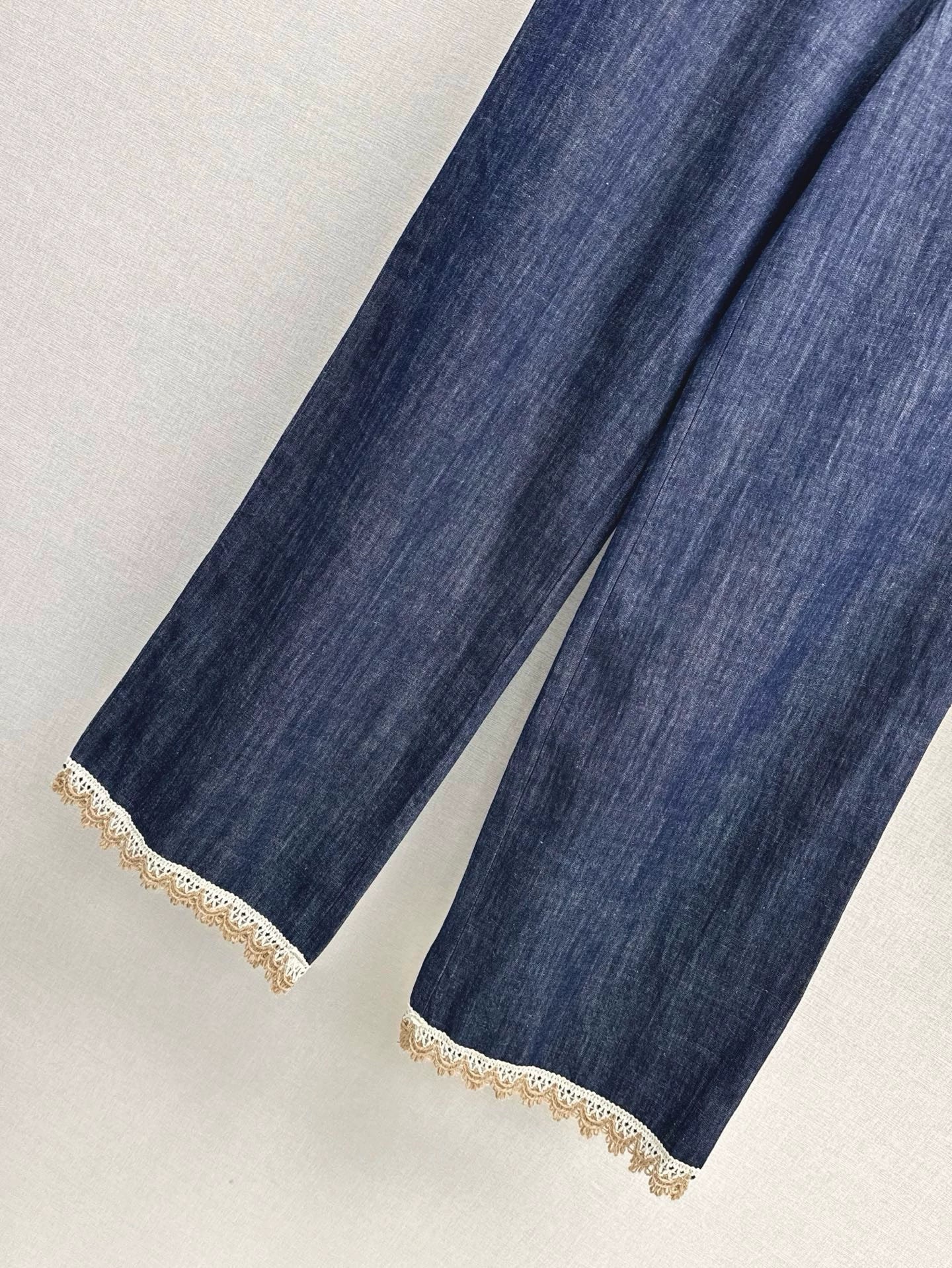 LO 25 Denim Sleeveless Vest + Straight Leg Pants Set