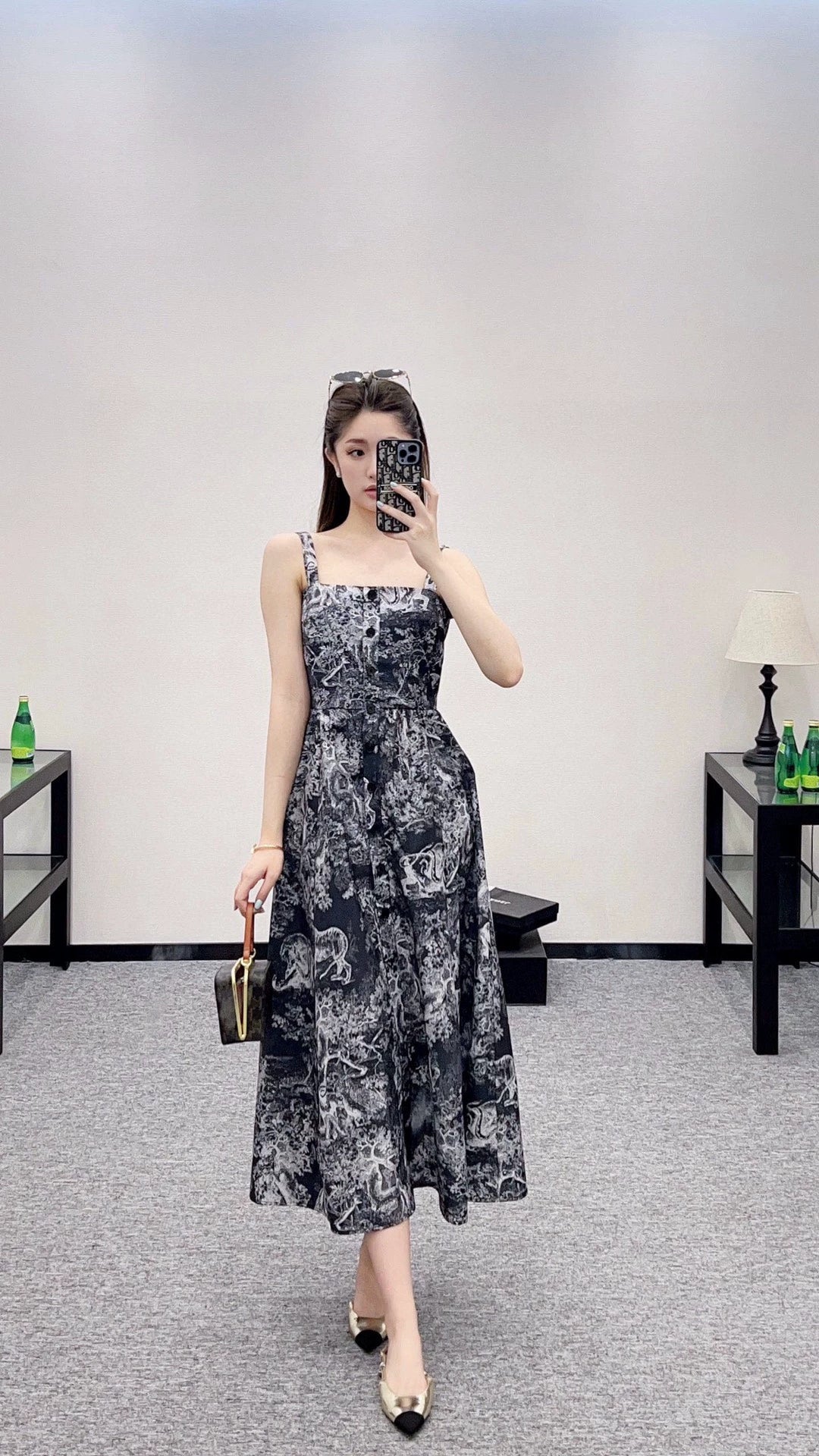 D 25 Animal jungle series print suspender dress