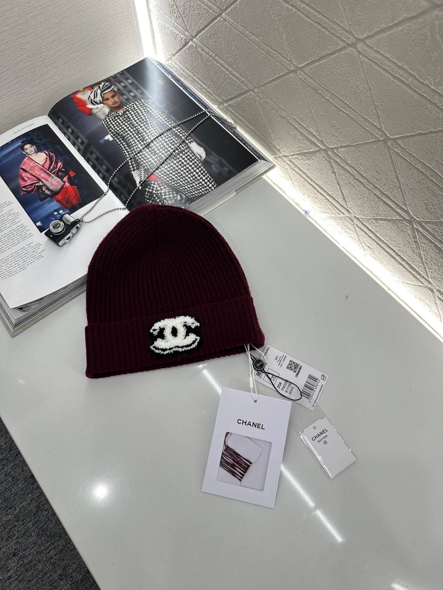 C 25 Logo Cashmere Knit Beanie