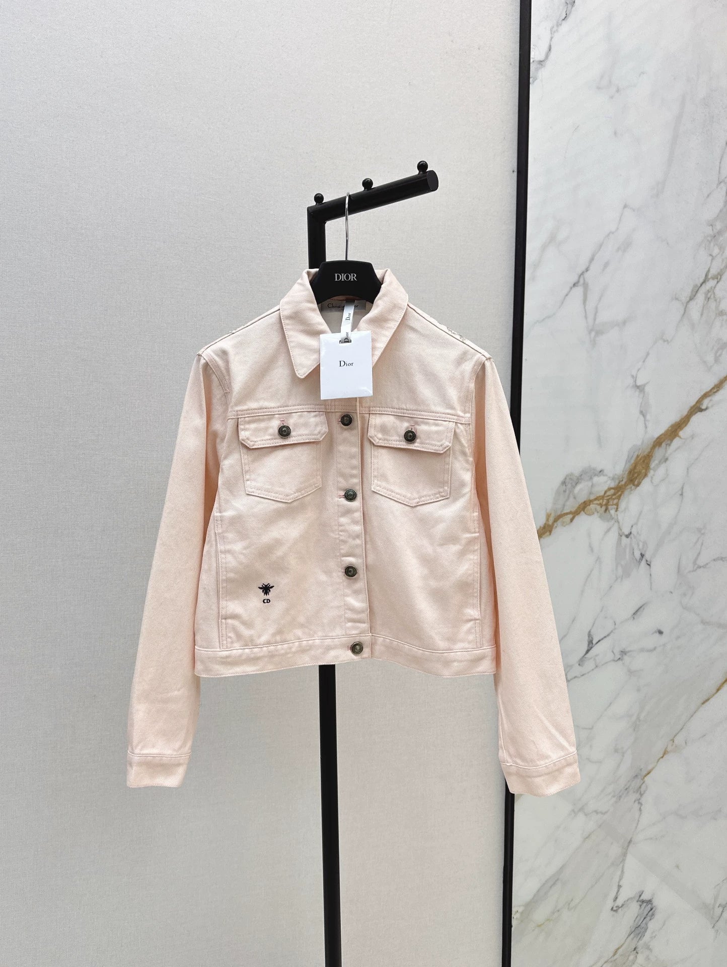 D 25Ss Early Fall New Back Print Denim Jacket(white green pink)