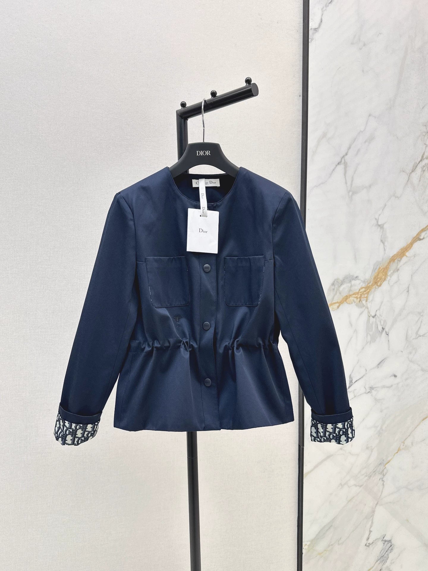 D 25fw New round neck waist windbreaker