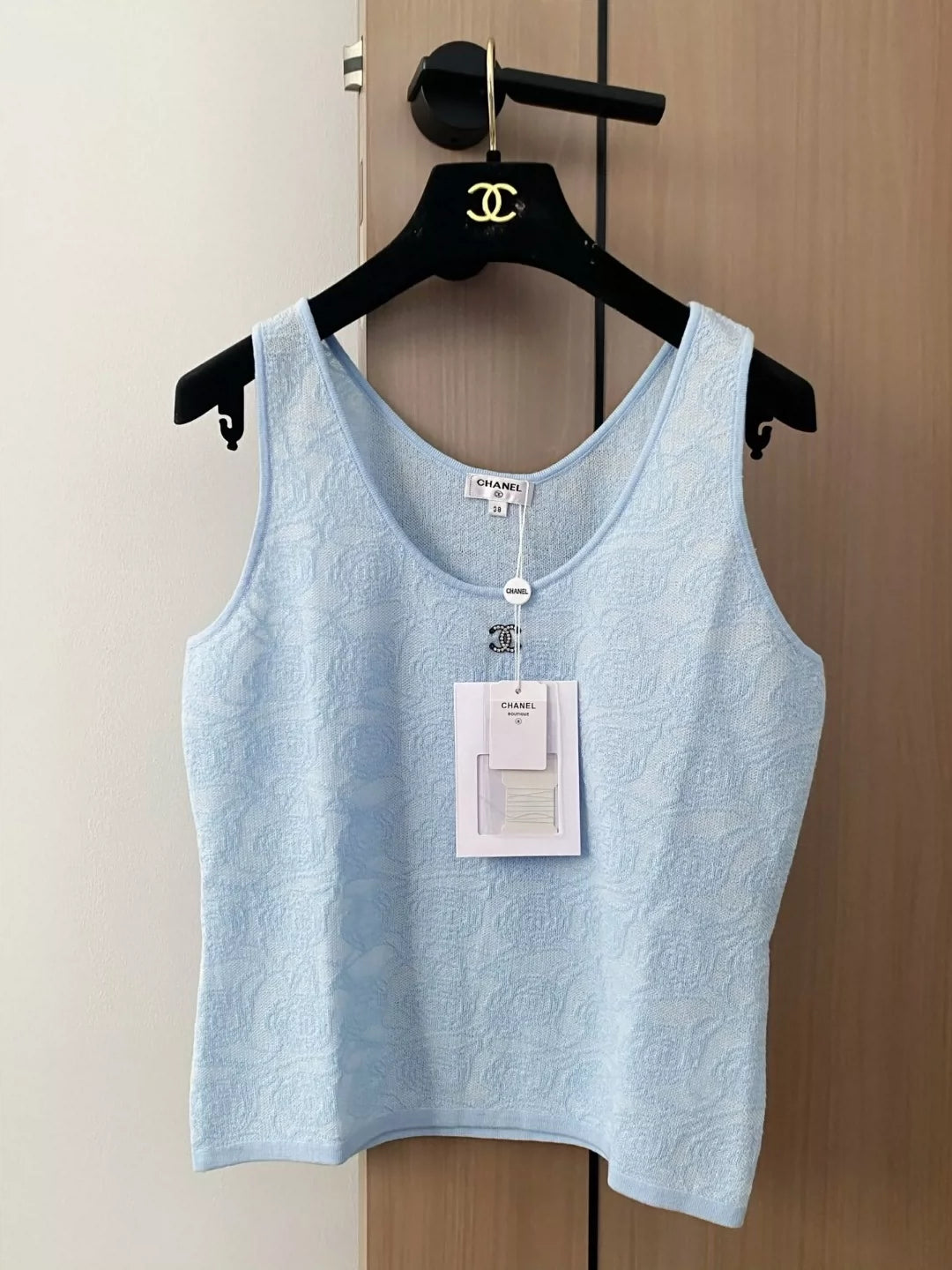 C 25 Rose Pattern Vest(BLUE PINK WHITE)